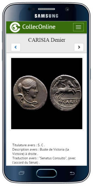 COLLECONLINE en version mobile
