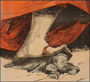 Écrabouillement de Zola par Albert René (1898)